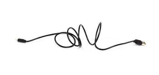 Smart Phone Lightning Cable  Isolated on white screen - Image