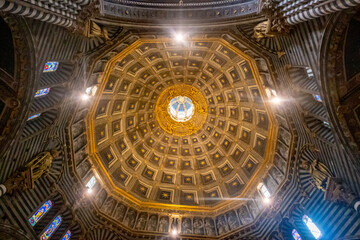 Obraz premium Beautiful Duomo di Siena (Siena Dome), Tuscany, along via Francigena