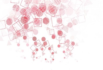 Light Red vector background with triangles, circles, cubes.