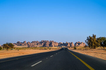 Fototapeta na wymiar Road to Al Ula, Saudi Arabia
