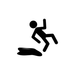 Man, puddle, fall icon in Safety set