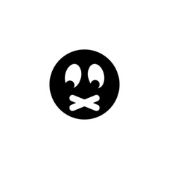 closed mouth emoji icon in emoji set