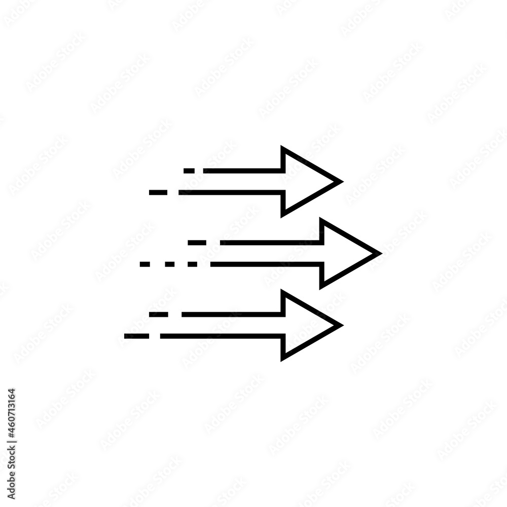 Fototapete three forward arrows icon in transition set