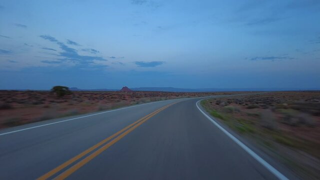 Driving Plate Utah Desert Highway 261 Southbound Evening Multicam Set 01 Front View Southwest USA