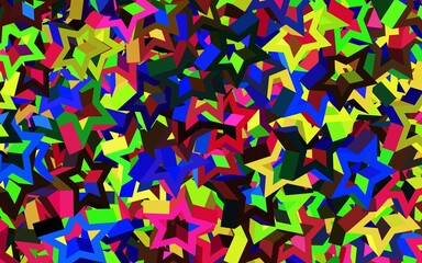 Obraz premium Dark Multicolor vector pattern with christmas stars.