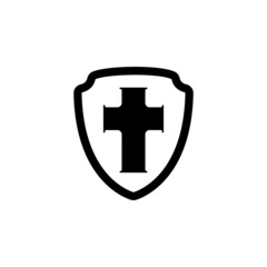 Fototapeta premium shield with cross icon in Vikings set