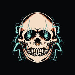 skull tattoo illustration vector design