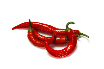 Isolated photo of red pepper on white background