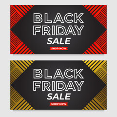 set of black friday sale promotion banners with abstract triangle shape design template. 