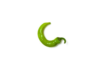 Isolated photo of green pepper on white background