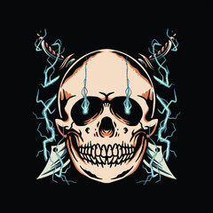skull tattoo illustration vector design