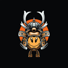 samurai tattoo illustration vector design