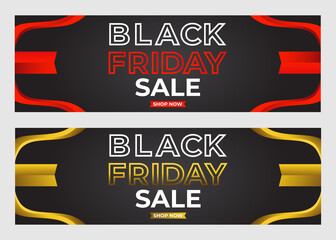 set of black friday sale promotion banners design template. 