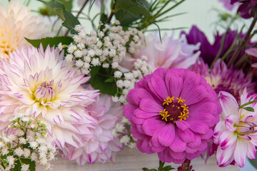 Dahlia and Zinnia Flower Arrangement