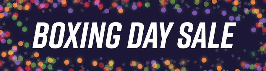 Boxing Day Sale, web banner design template, Xmas discount horizontal poster, vector illustration