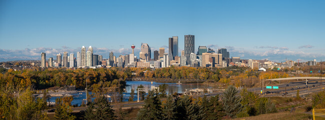 Panoramic view of Calgarys beautiful skyline