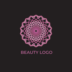 logo beauty ,logo yoga,Mandala circle,Mandala vector ,pink color.