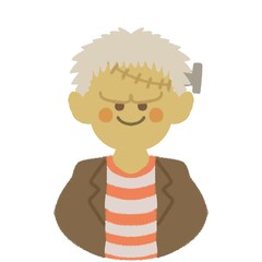 ハロウィン ふフランケンシュタインの仮装 イラスト