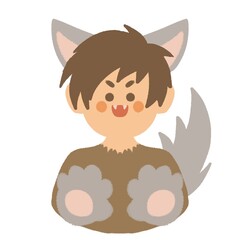 ハロウィン 狼男の仮装 イラスト