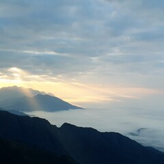 sunset over the mountains