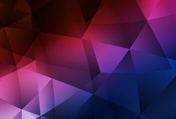 Dark Blue, Red vector gradient triangles pattern.