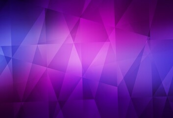 Obraz premium Light Purple, Pink vector shining triangular background.