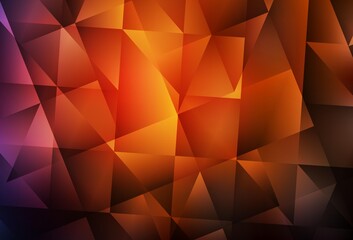 Dark Red vector shining triangular background.