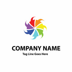 colorfull arrow logo vector design