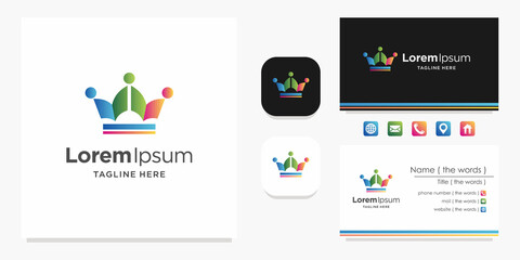 Crown icon concept logo inspiration and business card