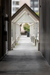 Fototapeta na wymiar contemporary exterior walkway