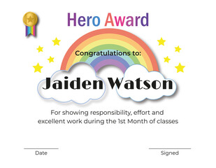 Rainbow Award Diploma for Kids