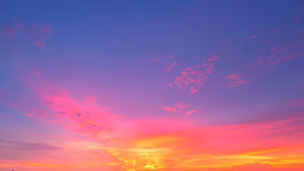 The day when the sky is clear and beautiful. The day when the sky is beautiful pink.