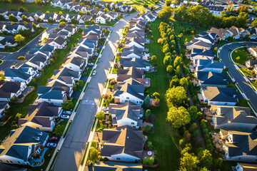 Aerial Drone of Sunset Real Estate in New Jersey