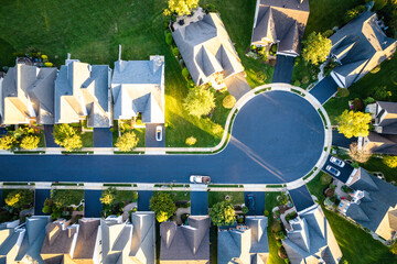 Aerial Drone of Sunset Real Estate in New Jersey