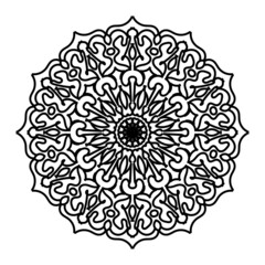 Ornamental Circle Pattern. Hand Draw Mandala. Vintage Decorative Elements. Vector illustration. Red, yellow, blue gradient. For Book, Greeting Card, Invitation, Tattoo. Anti-Stress Therapy Pattern