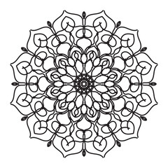 Ornamental Circle Pattern. Hand Draw Mandala. Vintage Decorative Elements. Vector illustration. Red, yellow, blue gradient. For Book, Greeting Card, Invitation, Tattoo. Anti-Stress Therapy Pattern