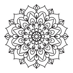 Ornamental Circle Pattern. Hand Draw Mandala. Vintage Decorative Elements. Vector illustration. Red, yellow, blue gradient. For Book, Greeting Card, Invitation, Tattoo. Anti-Stress Therapy Pattern