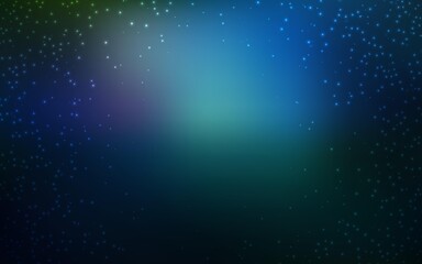 Dark BLUE vector background with galaxy stars. Blurred decorative design in simple style with galaxy stars. Pattern for astronomy websites.
