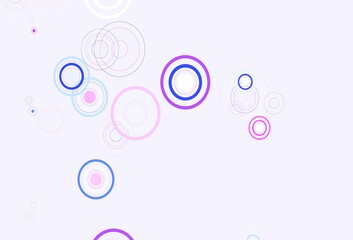 Light Pink, Blue vector template with circles.