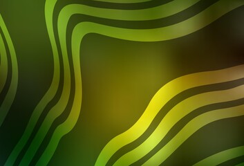 Dark Green, Yellow vector template with bent lines.
