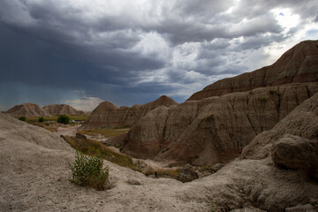 Storm in the badlands South Dakota
