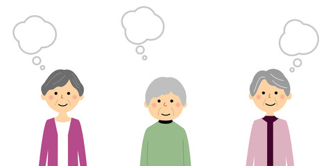 シニア女性達　ふきだし
