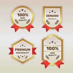 Gradient golden luxury badge pack. - Vector.