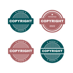 Collection of vintage copyright stamps. - Vector.
