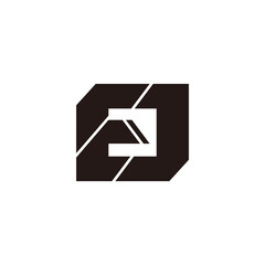 letter ej simple geometric slice square design logo vector