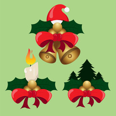 merry christmas vector leaf accessories