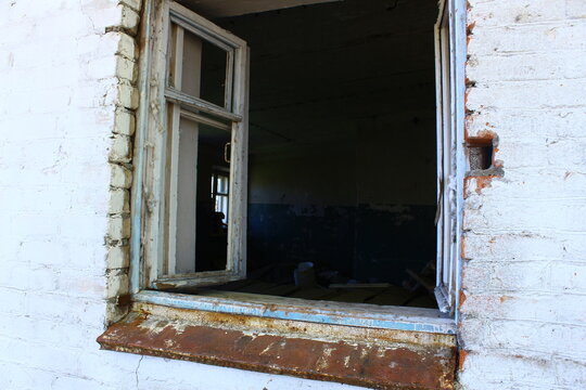 open wooden window in a building