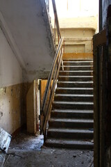 stairs in an abandoned building