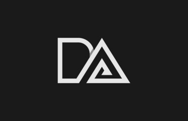 combination of alphabet letter DA logo design