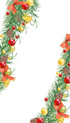 水彩のクリスマスデコレーション